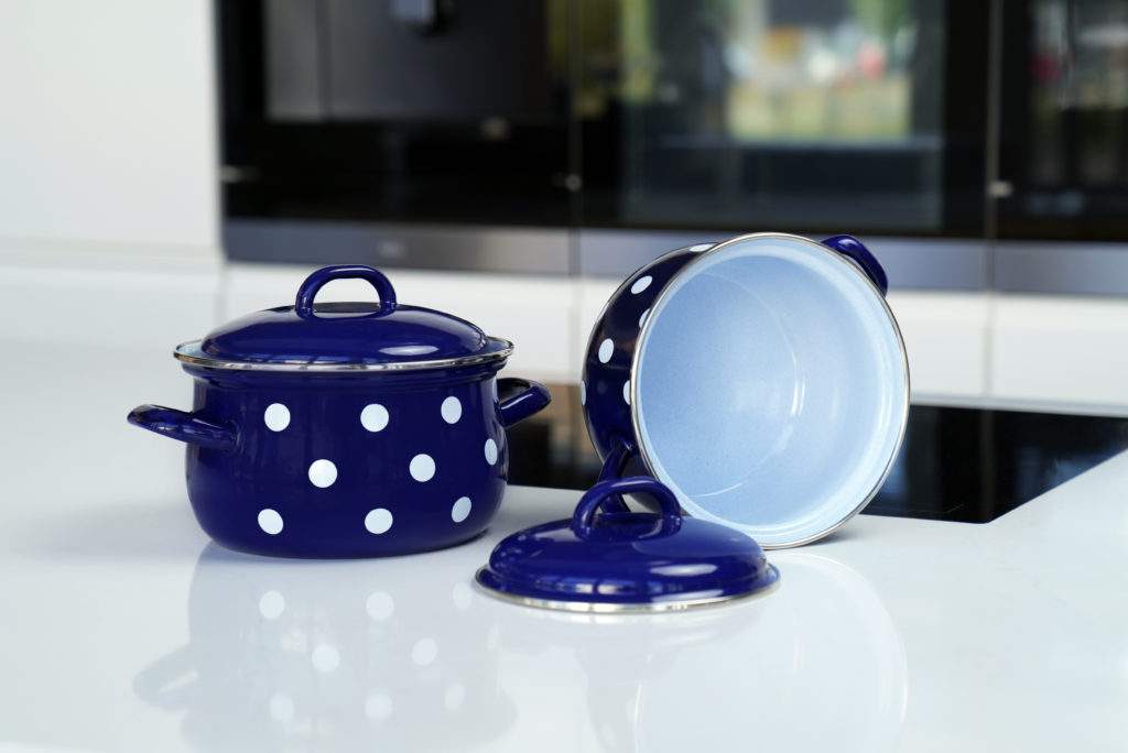 Smaltovaná sada nádobí 8-dílná - PUNTÍK modrý | BELIS