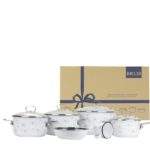 Smaltierte 10-teilige Kochgeschirr-Set – PREMIUM Weiß | BELIS