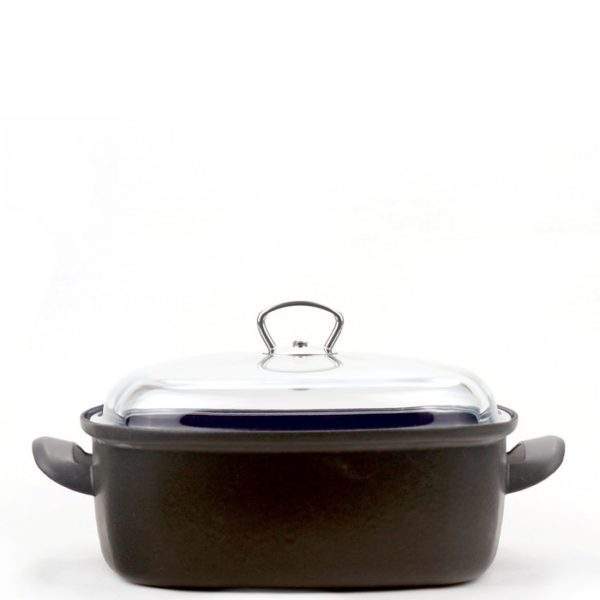 Smaltovaný hrnec/pekáč se skleněnou poklicí 26x24 cm - 4 l – BSE | BELIS
