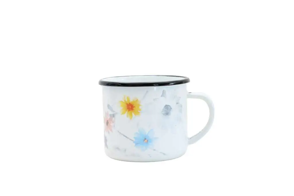 Emaillierte Tasse ø 8 cm - 0,35 l – MEADOW | BELIS