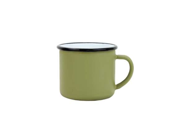 Emaillierte Tasse ø 8 cm - 0,35 l khaki – TSCHECHISCHER EMAILLE-BECHER | BELIS