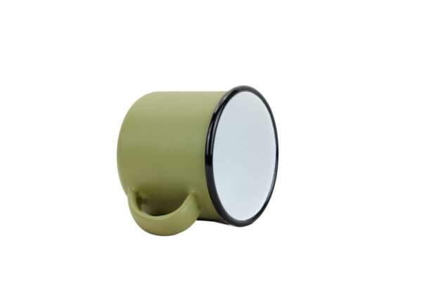 Emaillierte Tasse ø 8 cm - 0,35 l khaki – TSCHECHISCHER EMAILLE-BECHER | BELIS